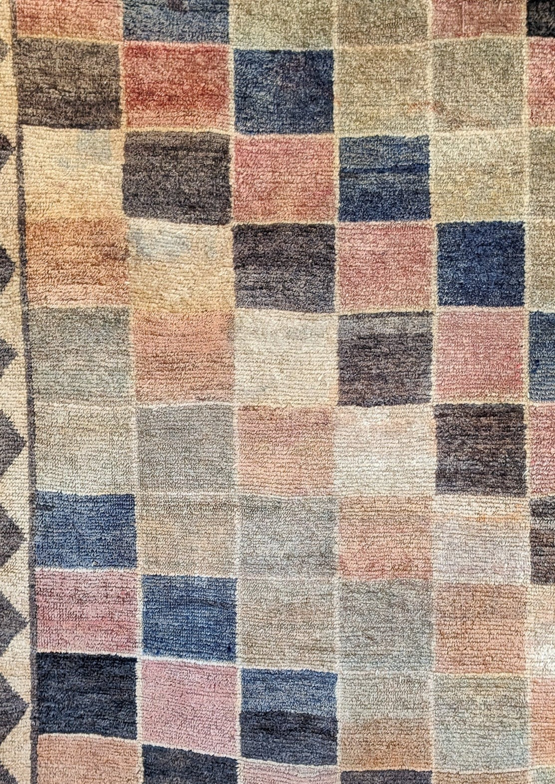 Vintage Gabbeh Checkered Rug 6'9" x 3'5"