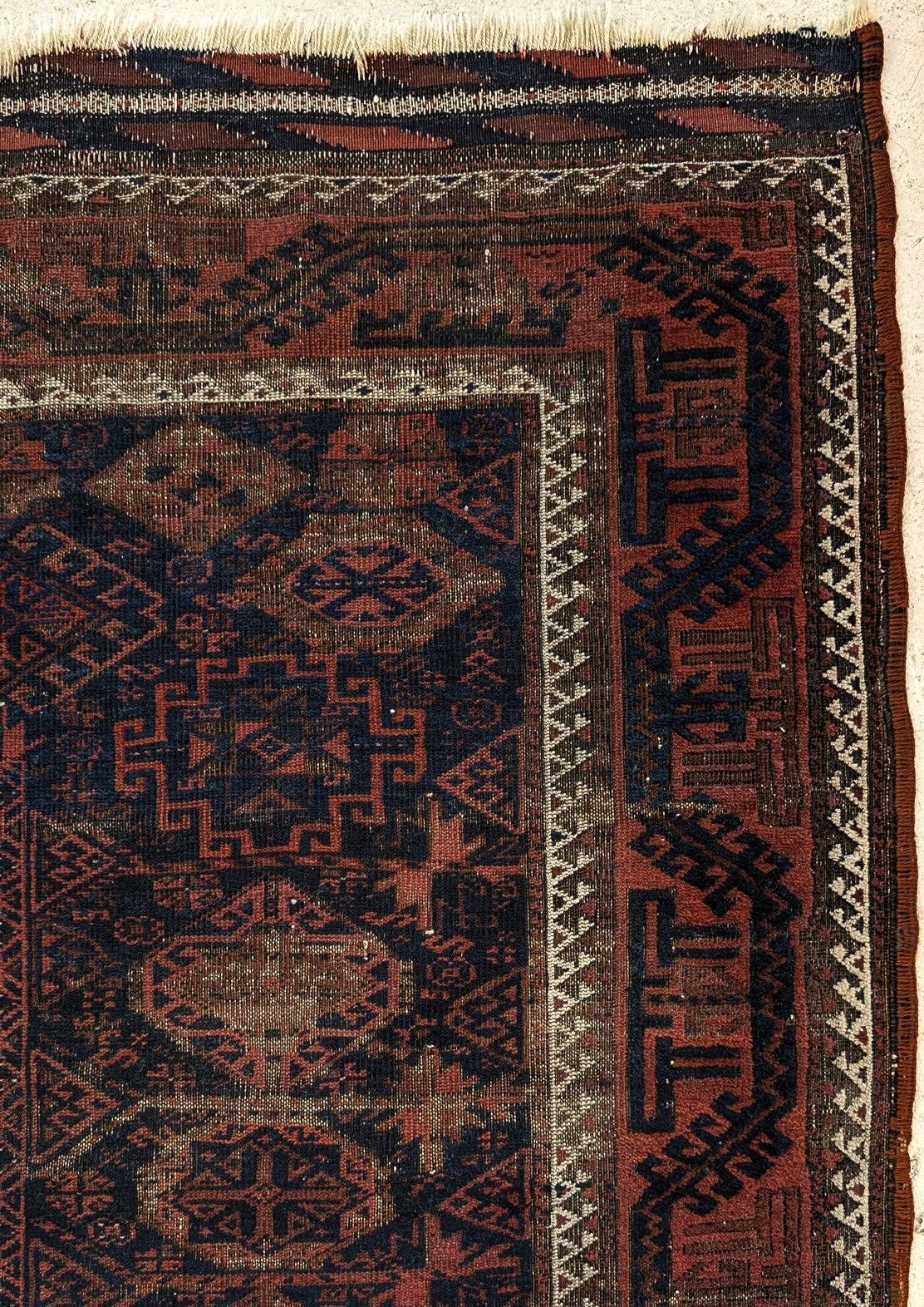 Antique Late 19th Century Persian Baluch Rug 6'8" x 3'8"