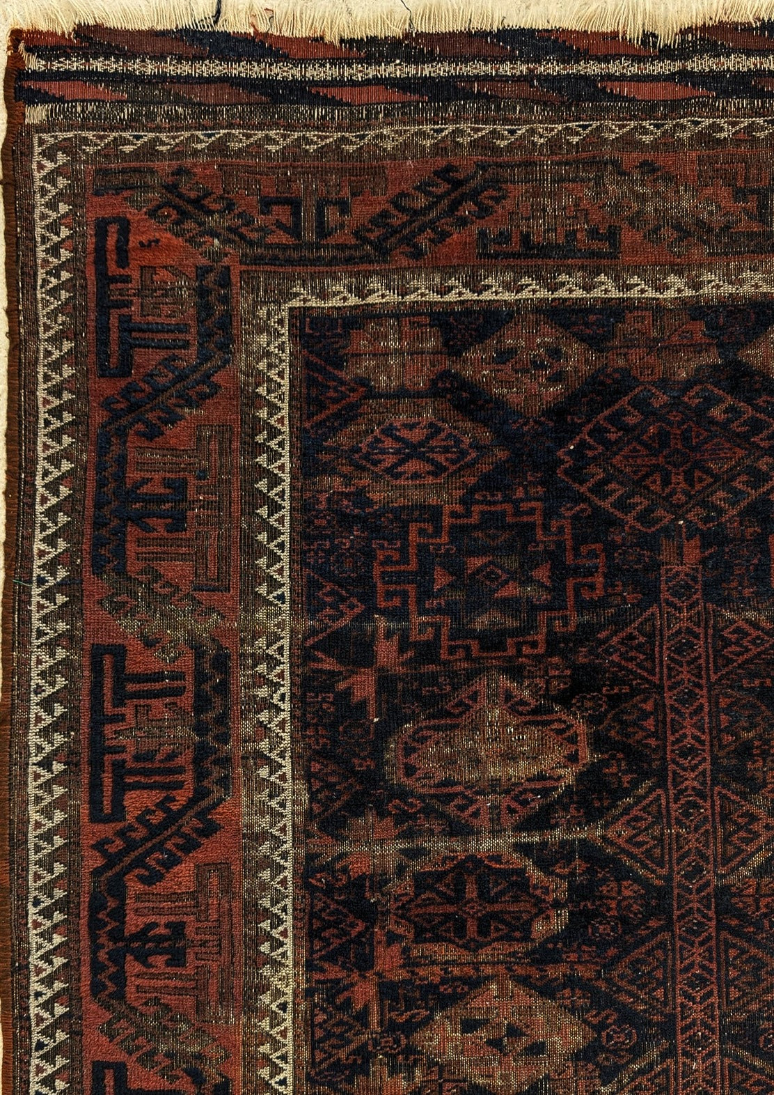 Antique Late 19th Century Persian Baluch Rug 6'8" x 3'8"