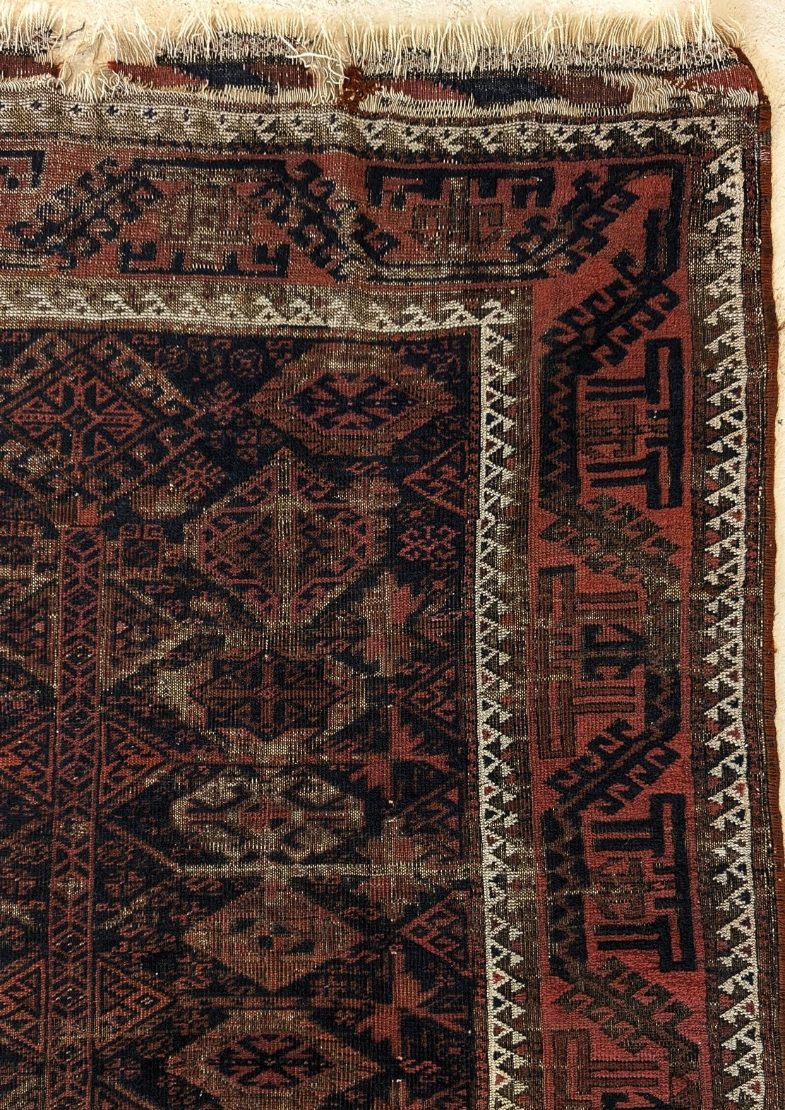 Antique Late 19th Century Persian Baluch Rug 6'8" x 3'8"