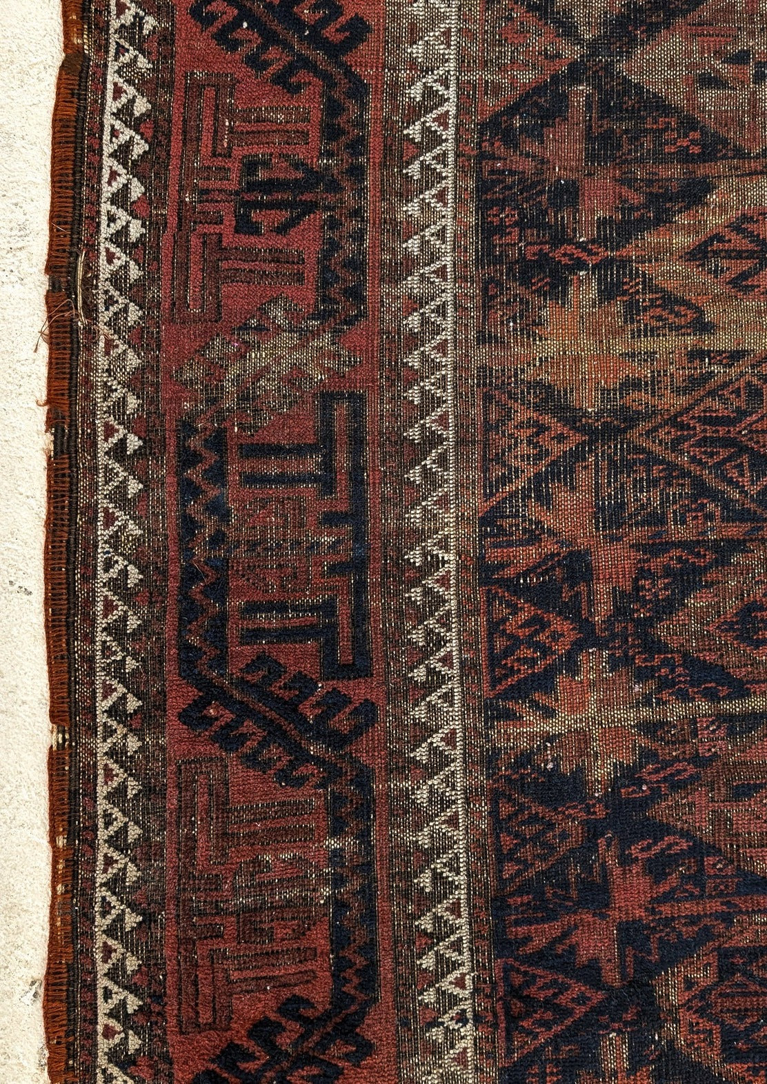 Antique Late 19th Century Persian Baluch Rug 6'8" x 3'8"