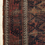 Antique Late 19th Century Persian Baluch Rug 6'8" x 3'8"