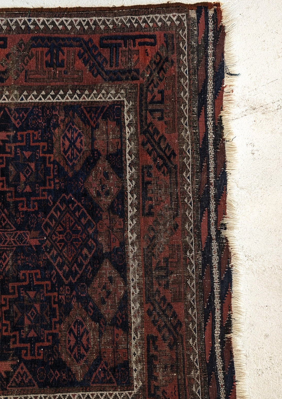 Antique Late 19th Century Persian Baluch Rug 6'8" x 3'8"