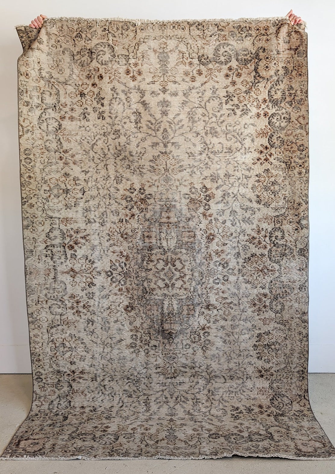 Vintage Neutral Turkish Rug 9'3" x 5'5"