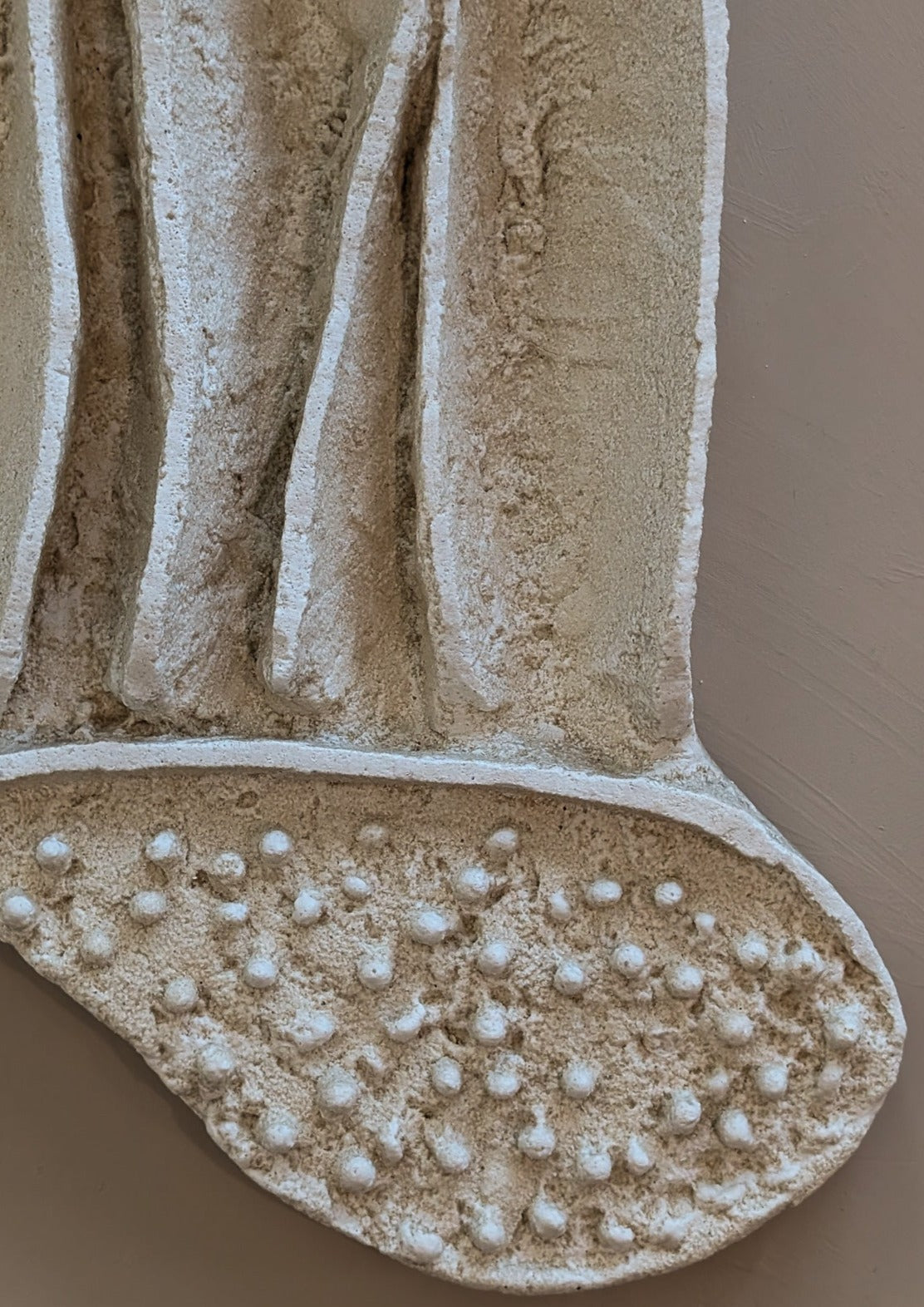 Unique Heavy Biomorphic Plaster and Sand Hanging Wall Sculpture