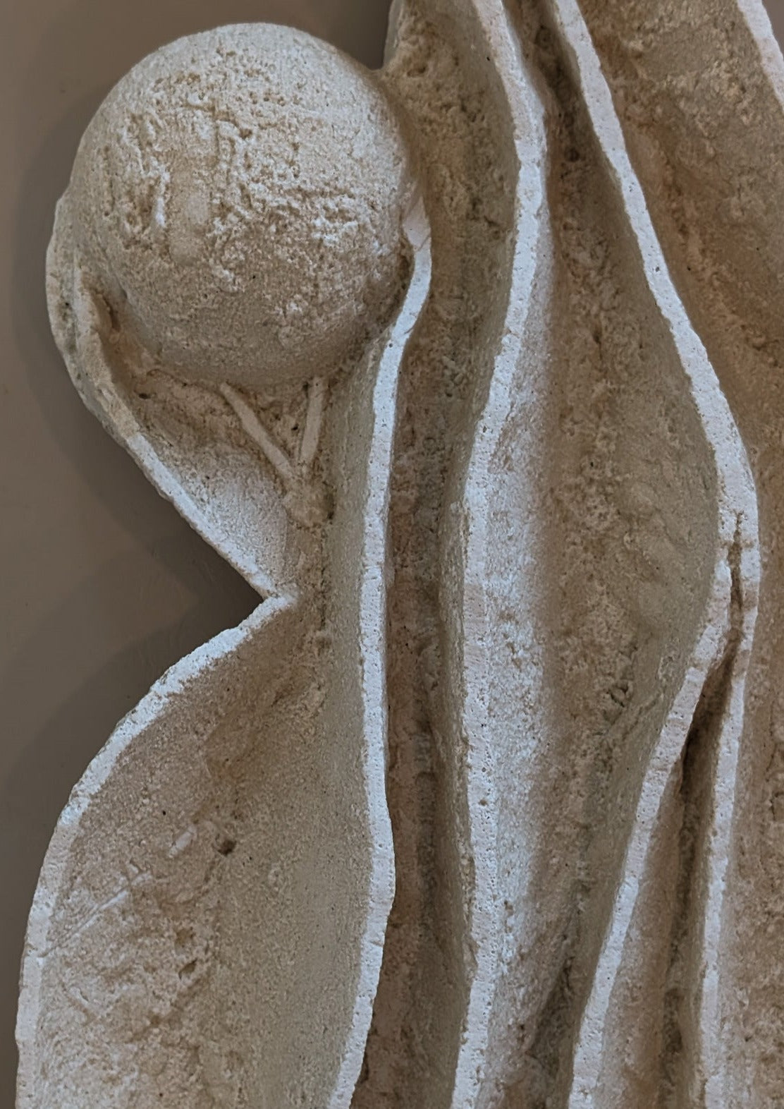 Unique Heavy Biomorphic Plaster and Sand Hanging Wall Sculpture