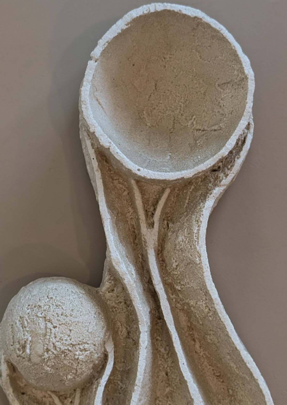 Unique Heavy Biomorphic Plaster and Sand Hanging Wall Sculpture