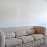 Postmodern Vintage Three-Seater Sofa with Original Custom Cream Raw Silk Upholstery