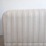 Postmodern Vintage Three-Seater Sofa with Original Custom Cream Raw Silk Upholstery