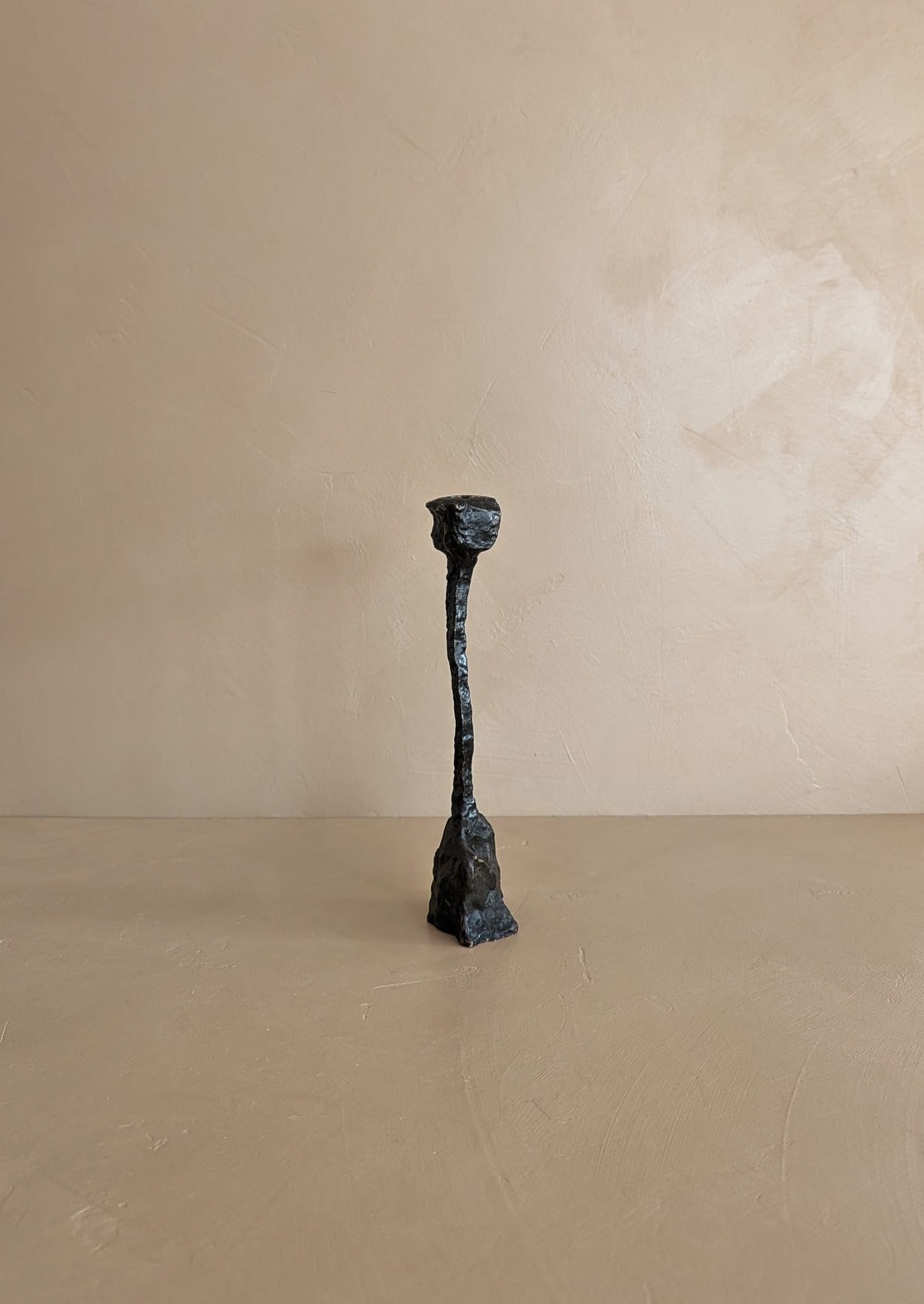 Vintage Brutalist Bronze Paul Evans-Style Candleholder