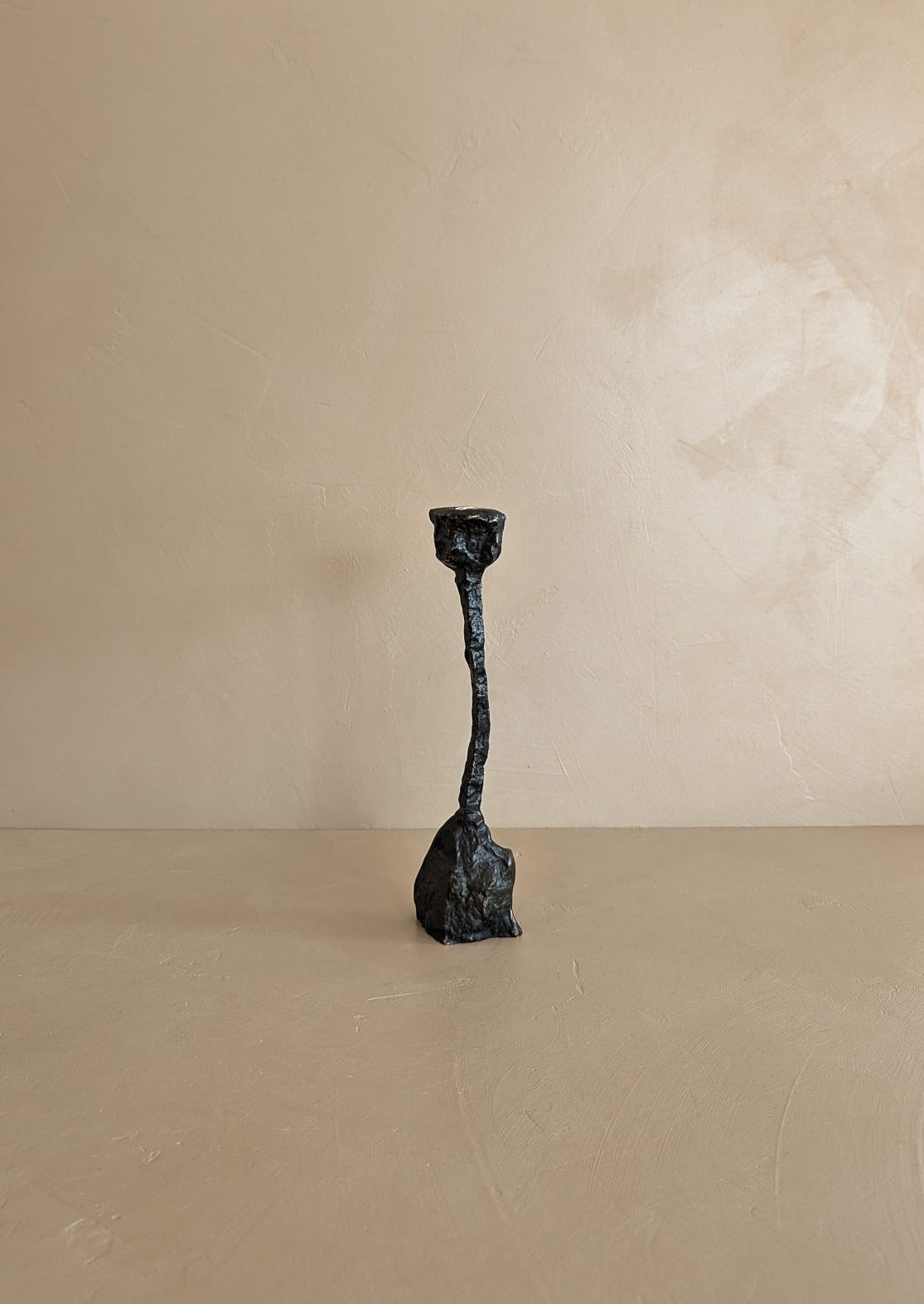 Vintage Brutalist Bronze Paul Evans-Style Candleholder