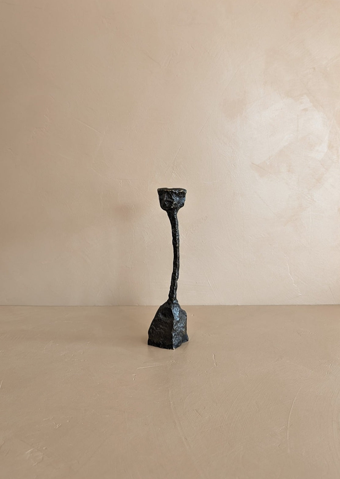 Vintage Brutalist Bronze Paul Evans-Style Candleholder