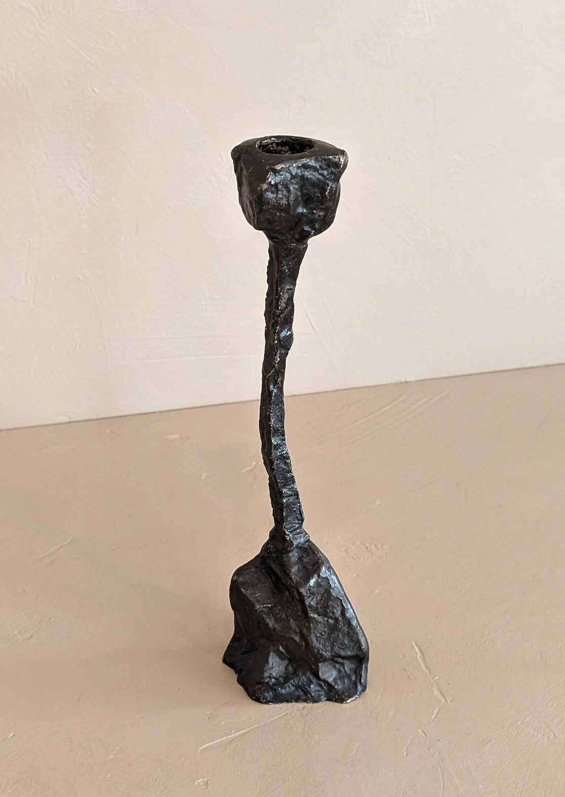 Vintage Brutalist Bronze Paul Evans-Style Candleholder