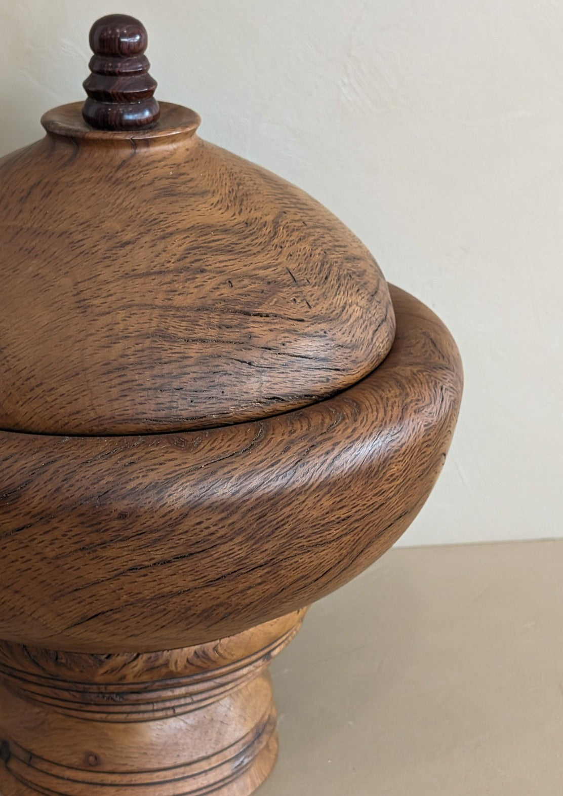 Monumental Hand-turned Wooden Lidded Jar