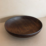 Large Vintage Hand-turned Dark Wooden Bowl