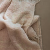 Vintage Blush and Cream Plaid Mohair Blanket