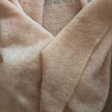 Vintage Blush and Cream Plaid Mohair Blanket