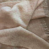 Vintage Blush and Cream Plaid Mohair Blanket