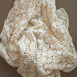 Chunky Knit Cream Chenille Blanket