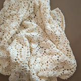 Chunky Knit Cream Chenille Blanket