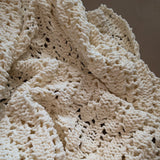 Chunky Knit Cream Chenille Blanket