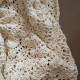 Chunky Knit Cream Chenille Blanket