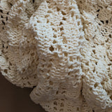 Chunky Knit Cream Chenille Blanket