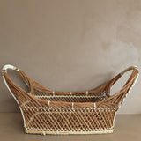 Large Vintage Handled Basket with White Detailing