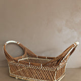 Large Vintage Handled Basket with White Detailing