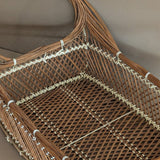 Large Vintage Handled Basket with White Detailing