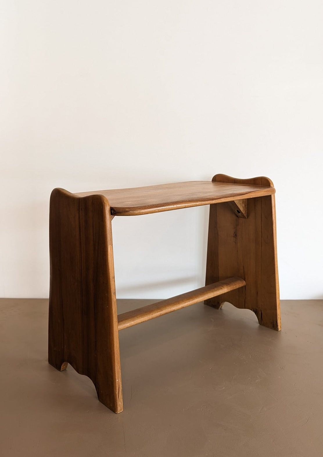 Vintage European-Style Handmade Wavy Maple Side Table