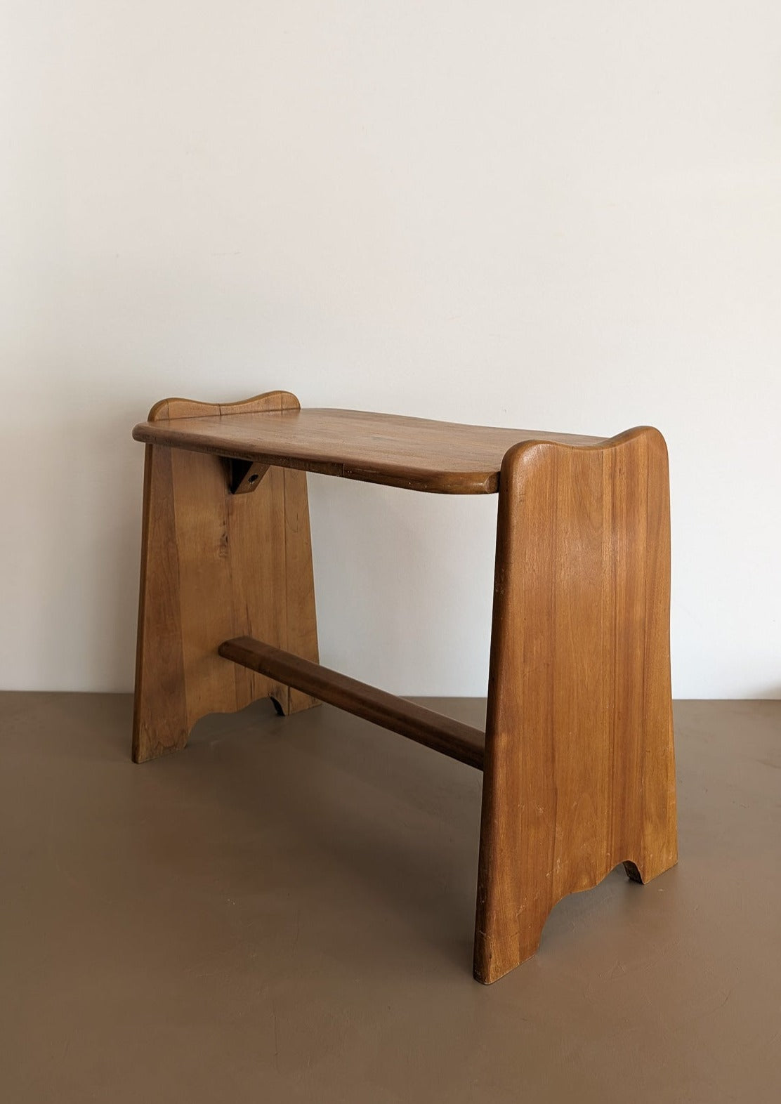 Vintage European-Style Handmade Wavy Maple Side Table