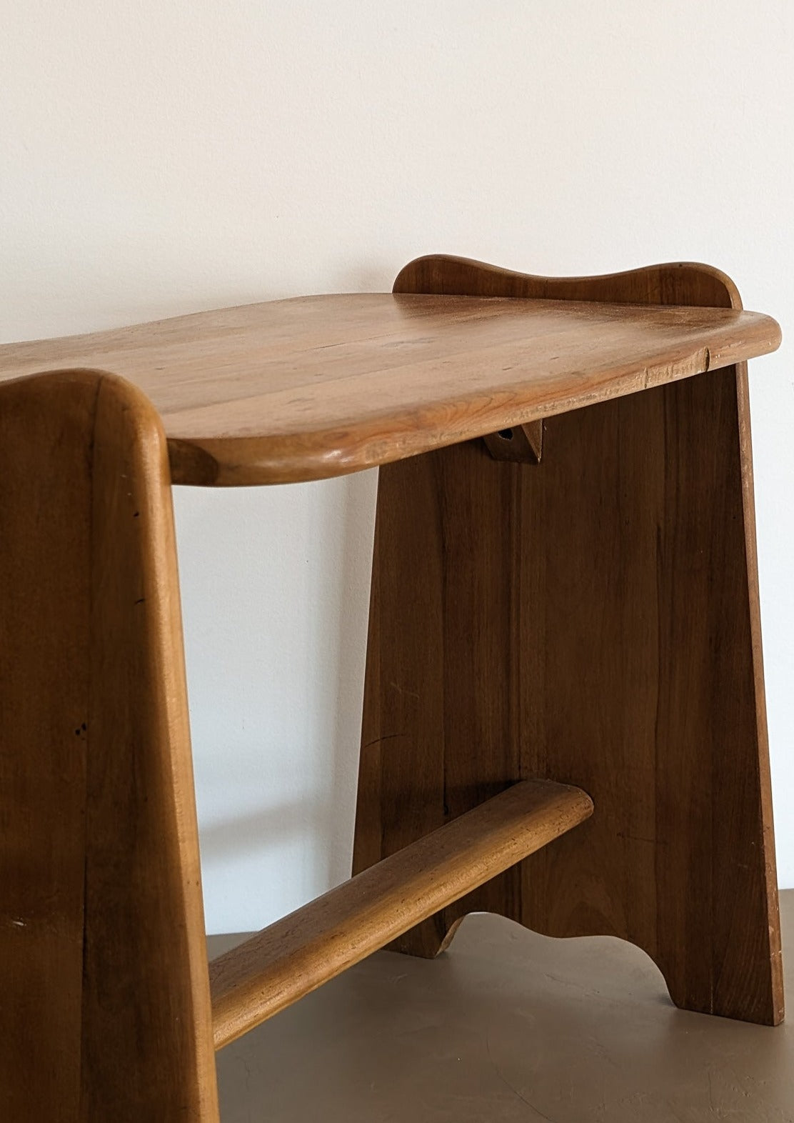 Vintage European-Style Handmade Wavy Maple Side Table