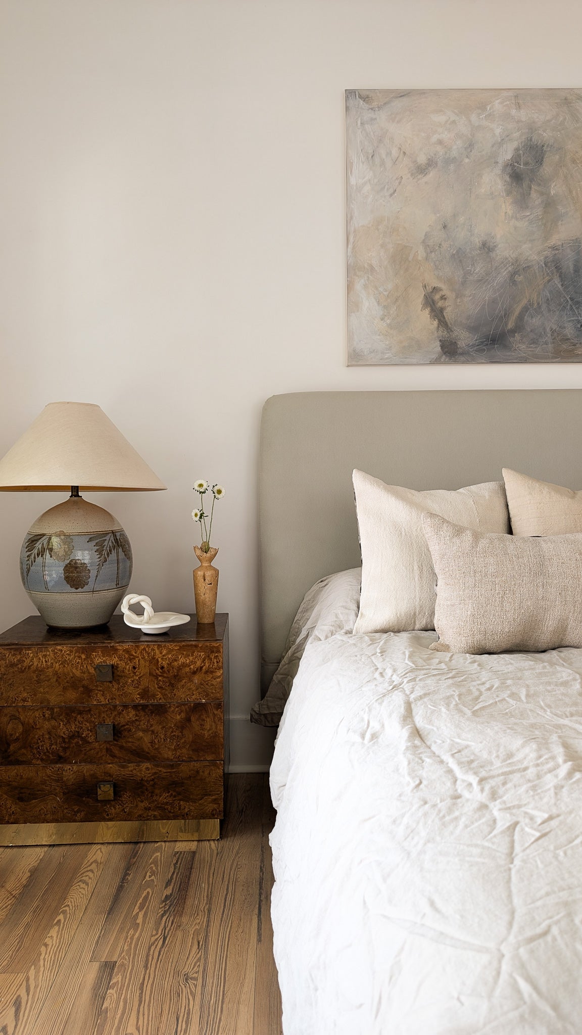 Levity Interiors Lookbook - Calming Neutral Blue and White Organic Modern Bedroom Inspiration