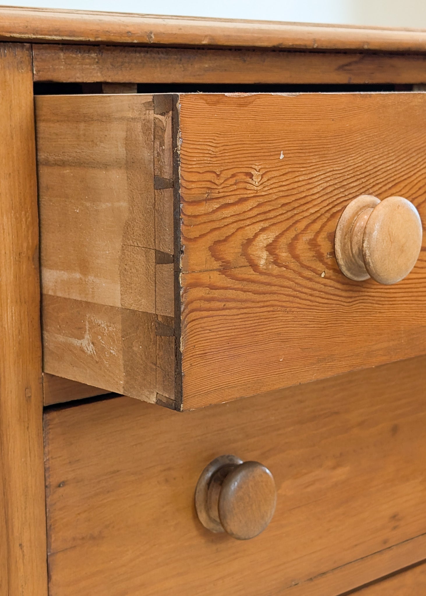 Antique Victorian Pine Dresser with Chunky Wooden Knobs