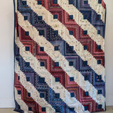 Vintage Log Cabin Straight Furrows Quilt