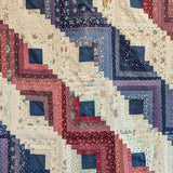 Vintage Log Cabin Straight Furrows Quilt