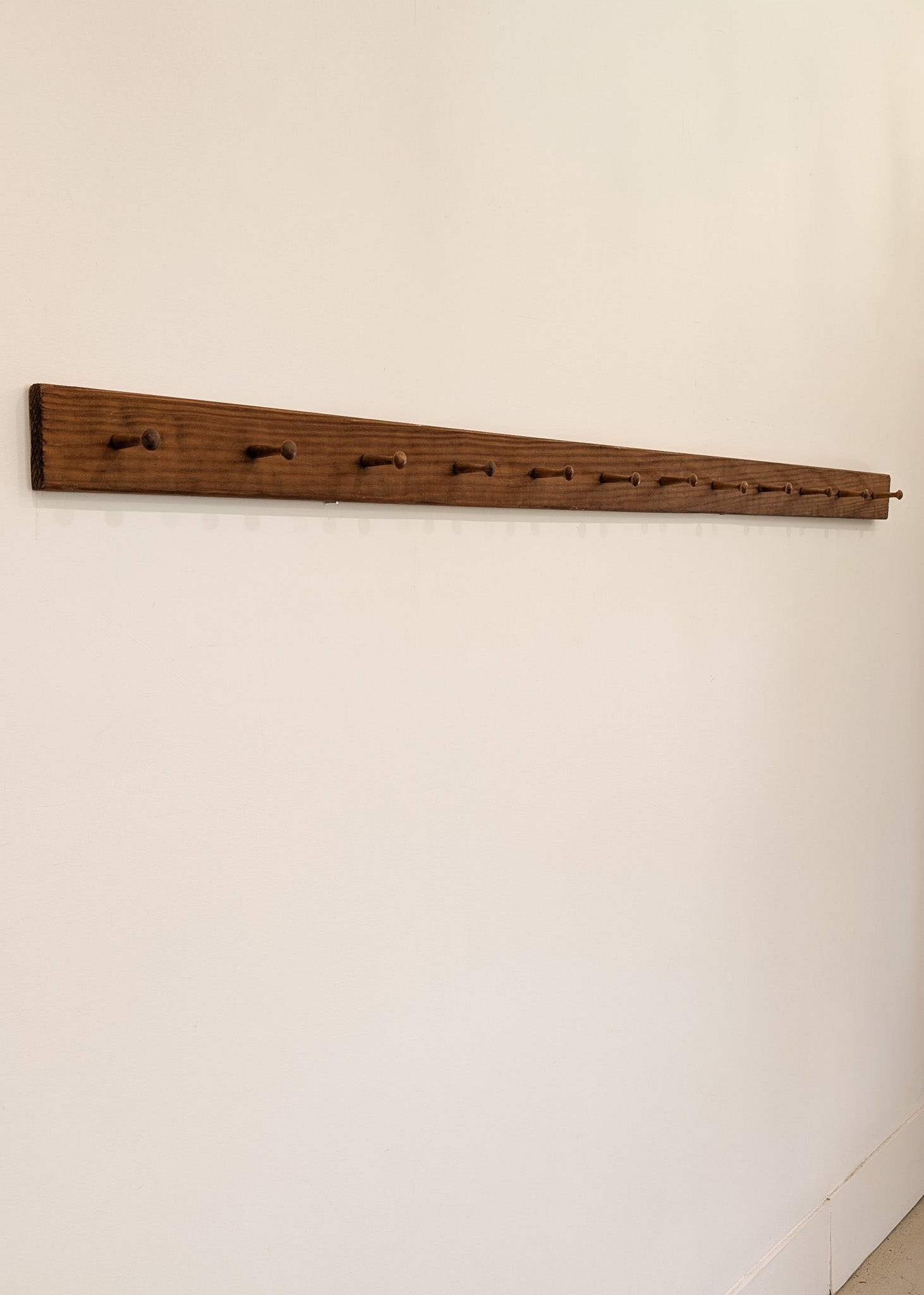 Six-Foot Long Large Vintage Wooden Peg Rack