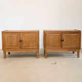 Pair of Vintage Danish Henning Kjærnulf-Attributed Quartersawn White Oak Cabinets