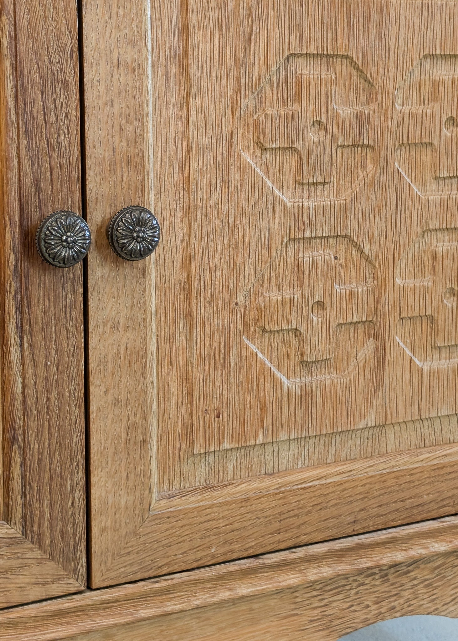 Pair of Vintage Danish Henning Kjærnulf-Attributed Quartersawn White Oak Cabinets