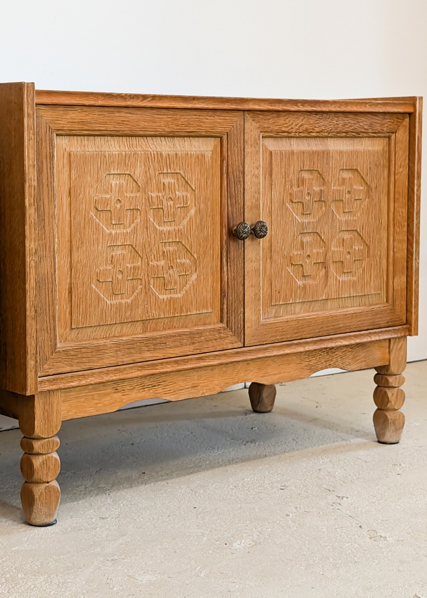 Pair of Vintage Danish Henning Kjærnulf-Attributed Quartersawn White Oak Cabinets