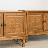 Pair of Vintage Danish Henning Kjærnulf-Attributed Quartersawn White Oak Cabinets