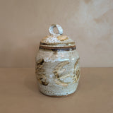 Large Signed Neutral Studio Pottery Lidded Vessel/Vase