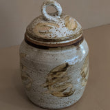 Large Signed Neutral Studio Pottery Lidded Vessel/Vase