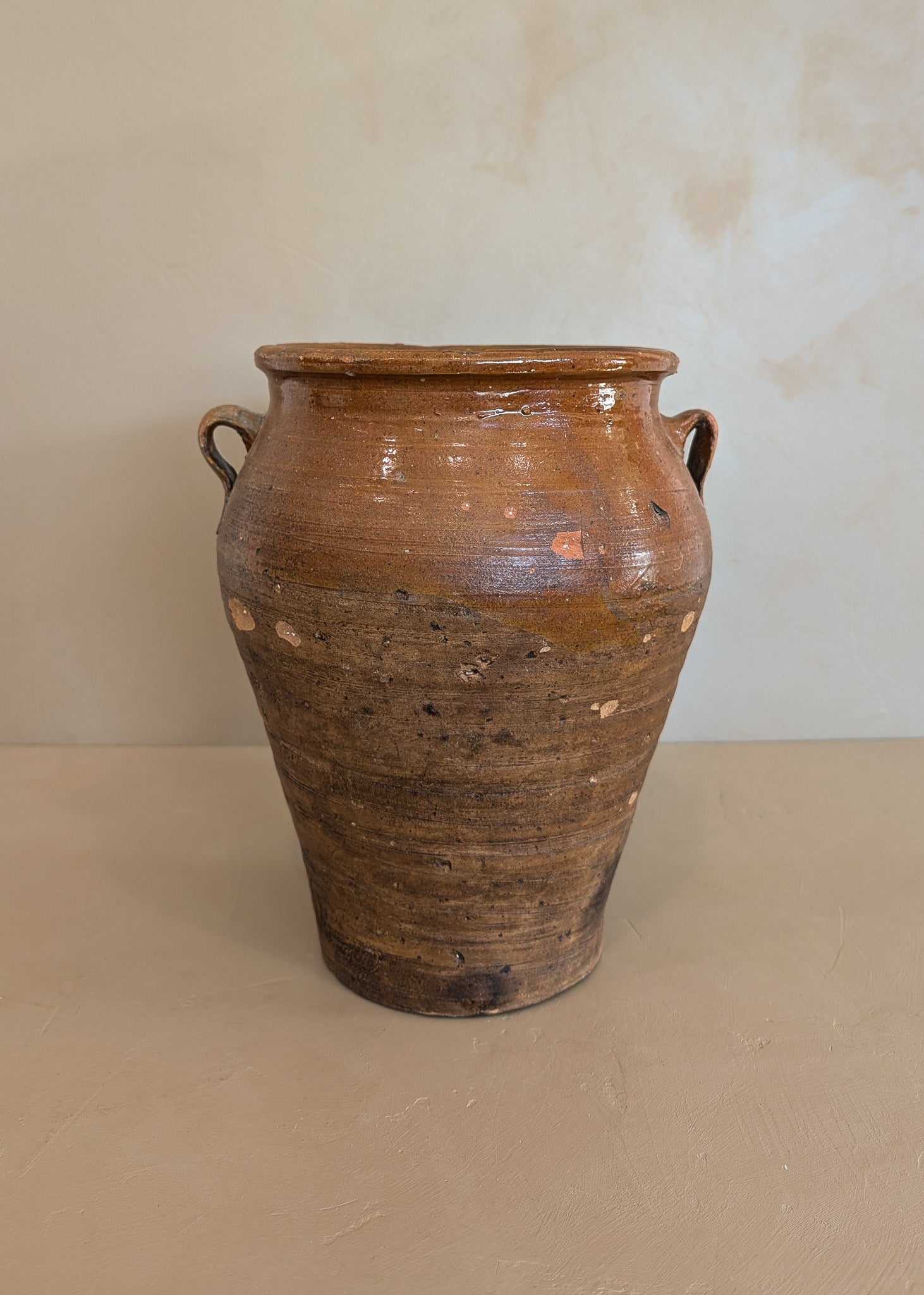 Antique French Clay Pot with Handles