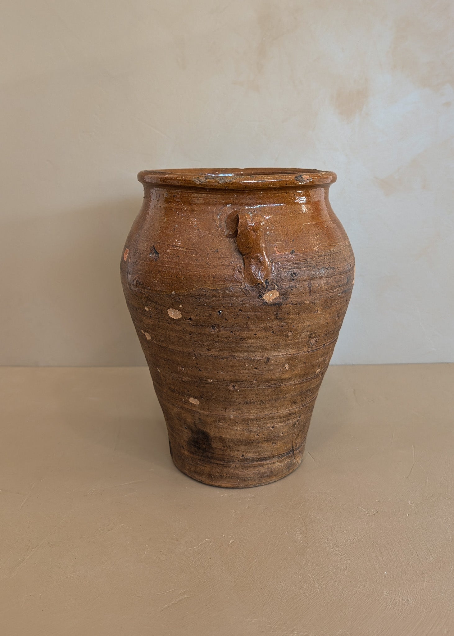 Antique French Clay Pot with Handles