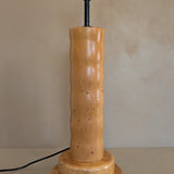 Vintage Hand-turned Wavy Wooden Lamp