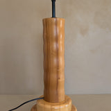 Vintage Hand-turned Wavy Wooden Lamp