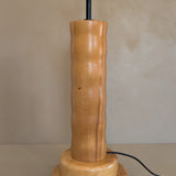 Vintage Hand-turned Wavy Wooden Lamp