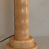 Vintage Hand-turned Wavy Wooden Lamp